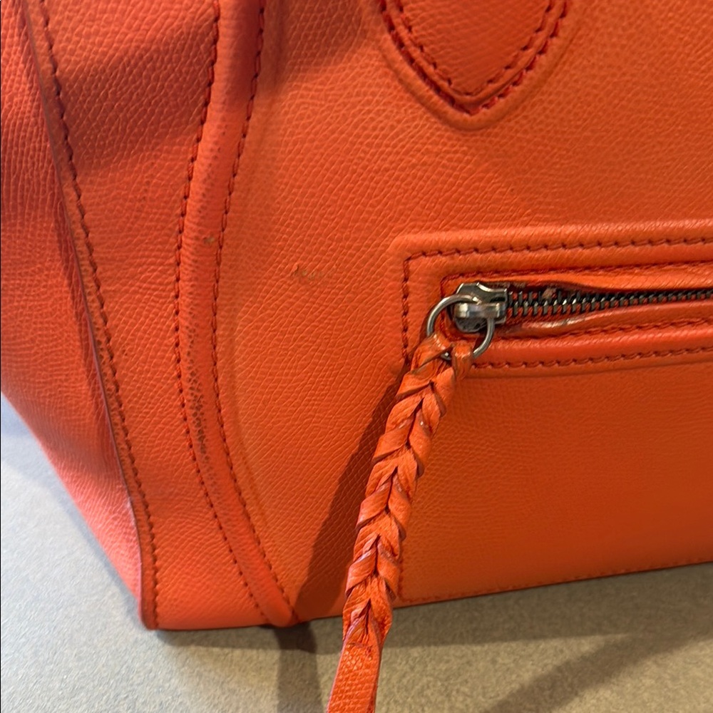 Iconic Authentic Celine Orange Luggage Tote Bag 12inch - Picture 3 of 8